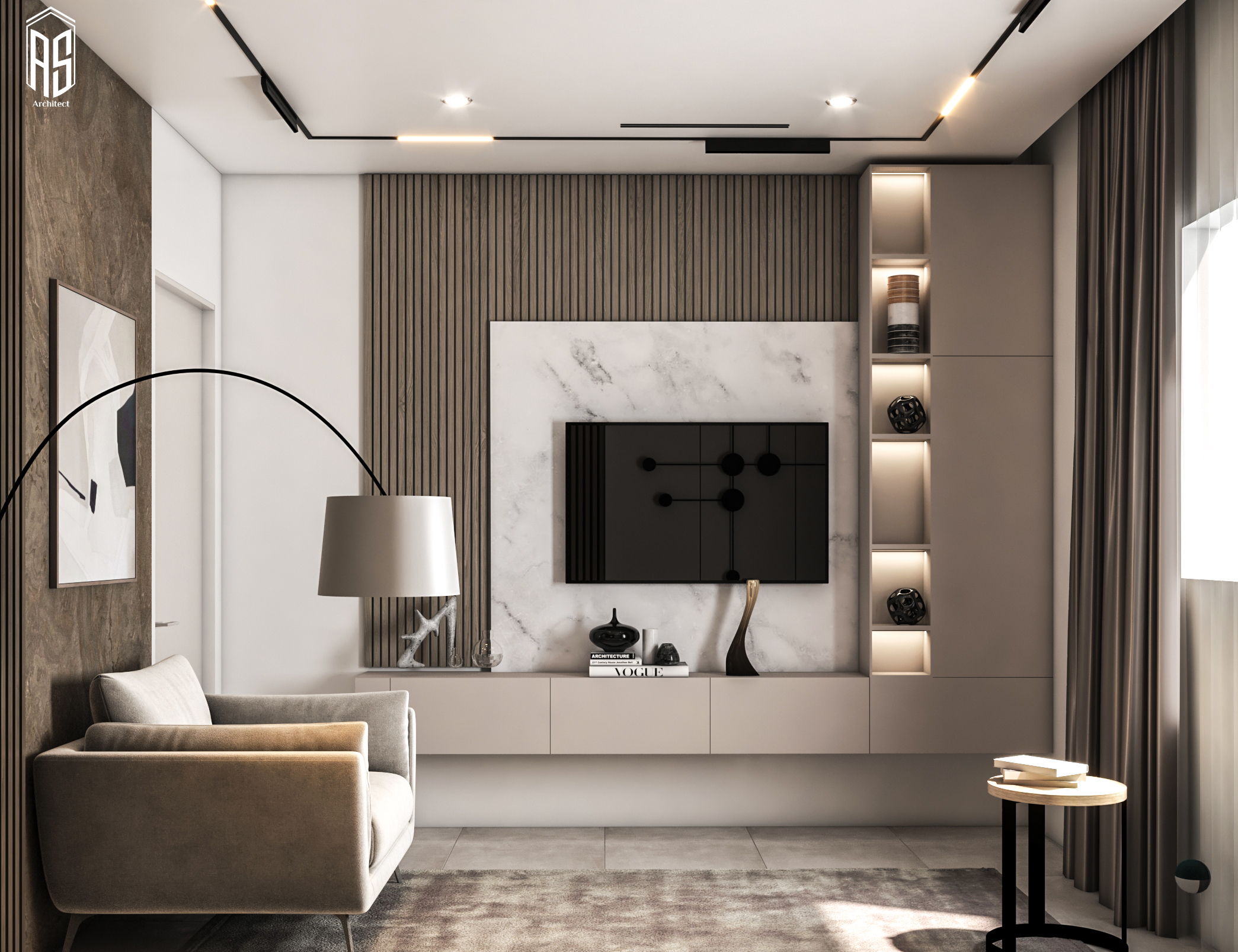 现代客厅设计丨AHMED SEDIK-9