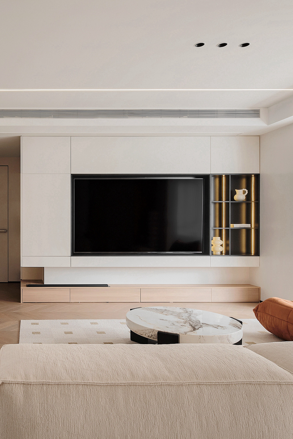 南京·棠宁府简约奶油艺术漆住宅丨中国南京丨大漠设计-12