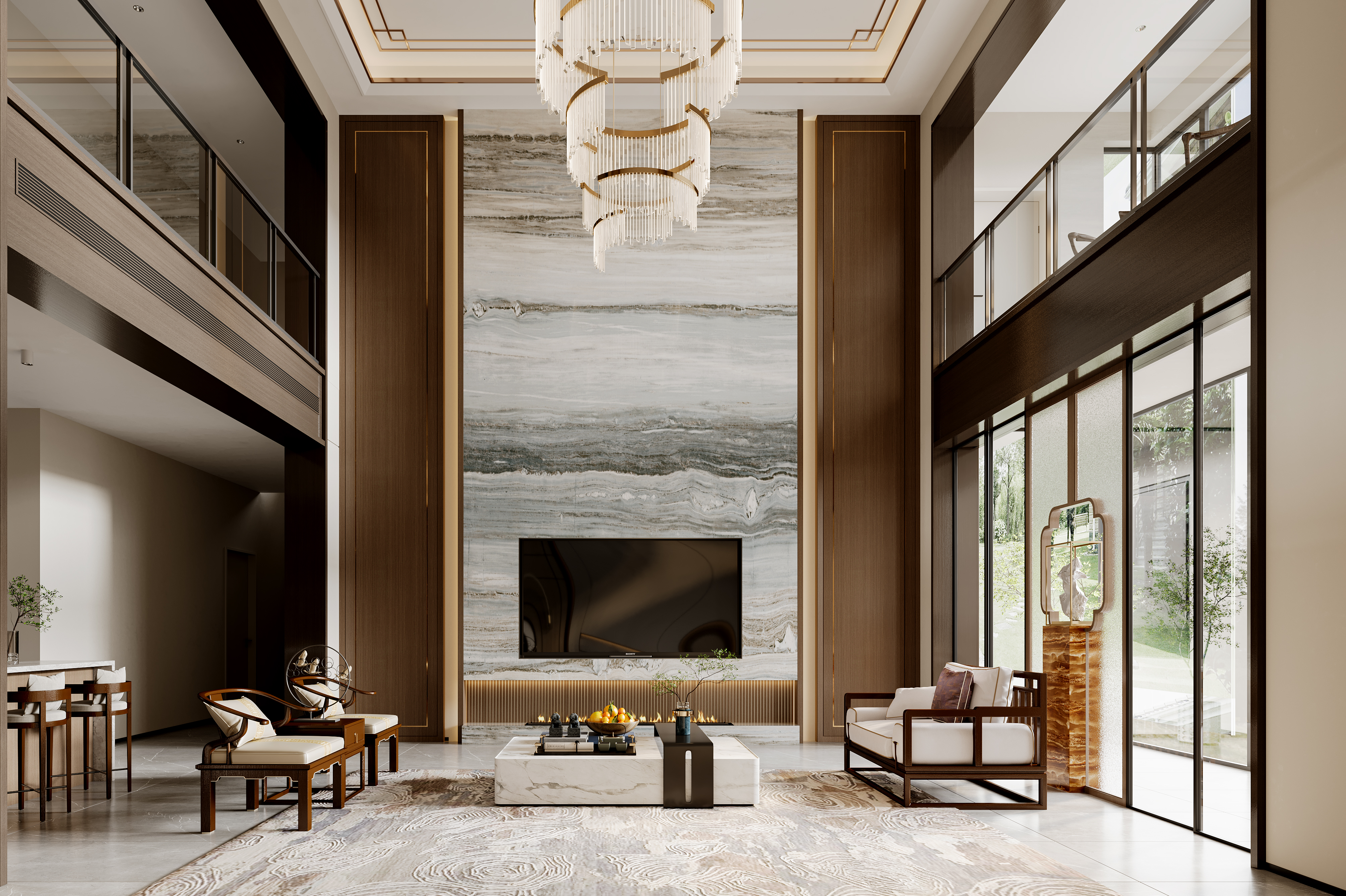 新中式别墅丨中国合肥丨锦轩设计表现-3