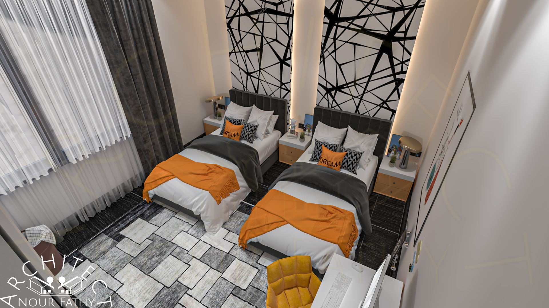 Modern Black Design for a Flat in EGYPT-31