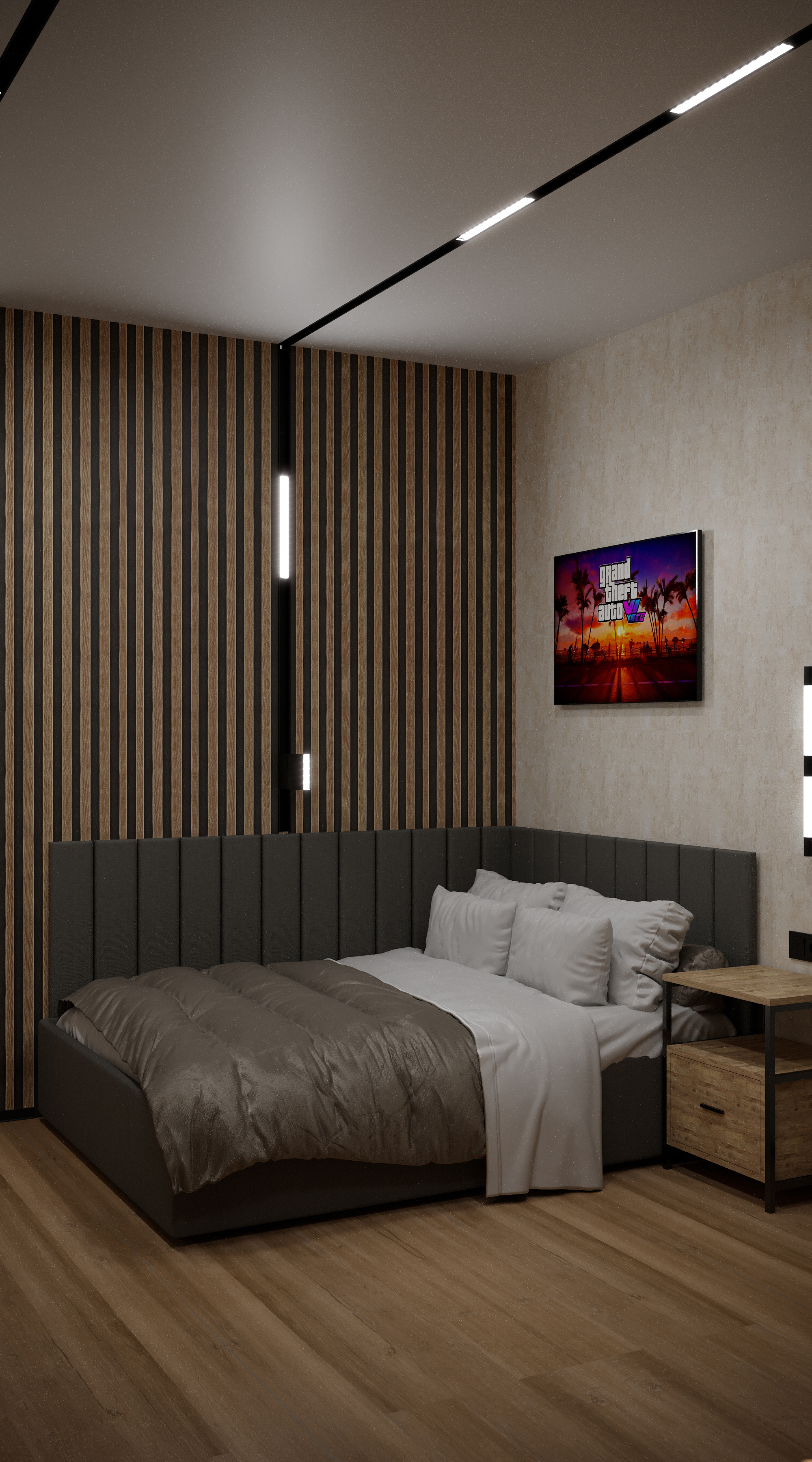 Flat project for the family with a teenager-8