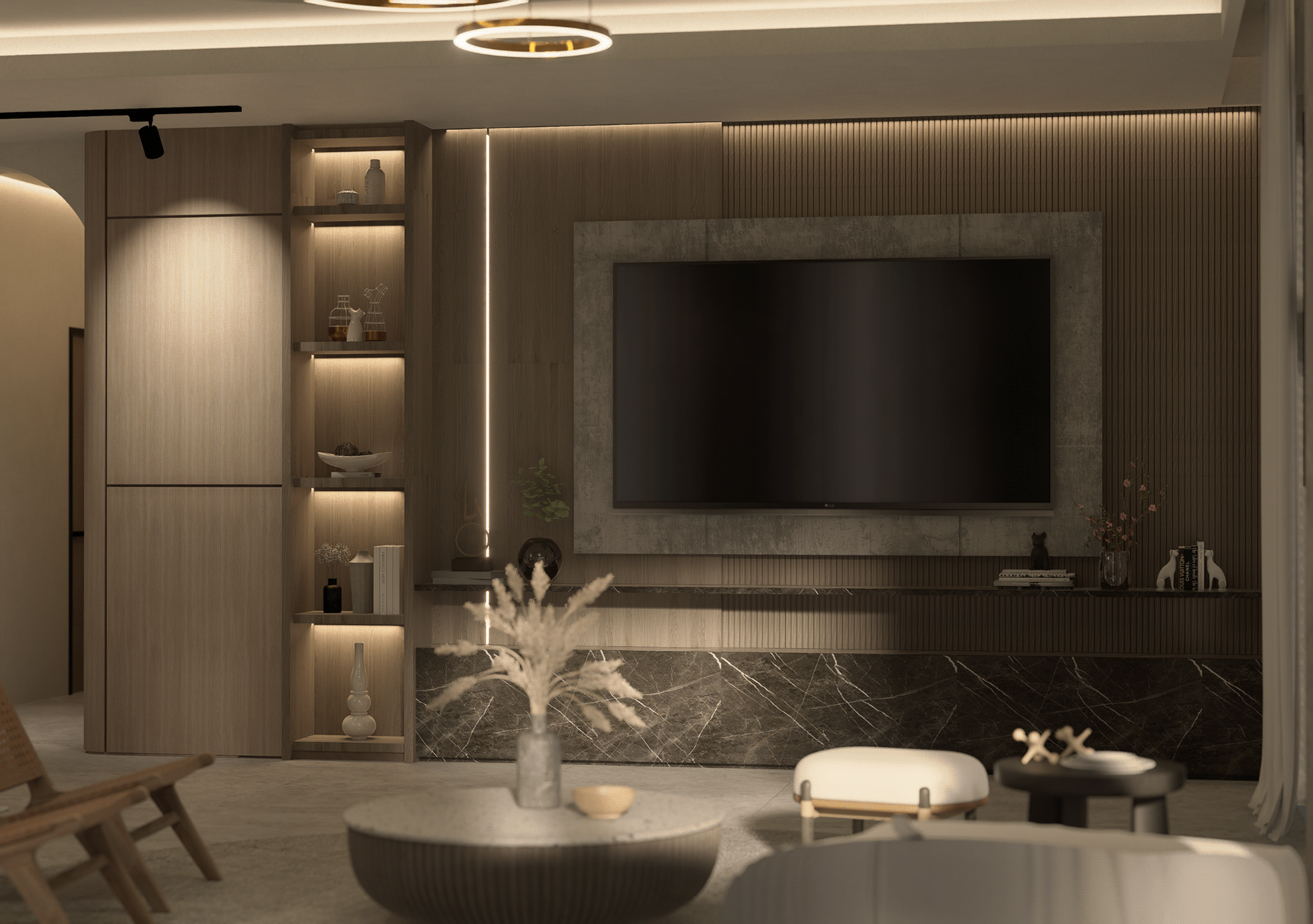 2卧室住宅单元室内设计3D可视化项目-7