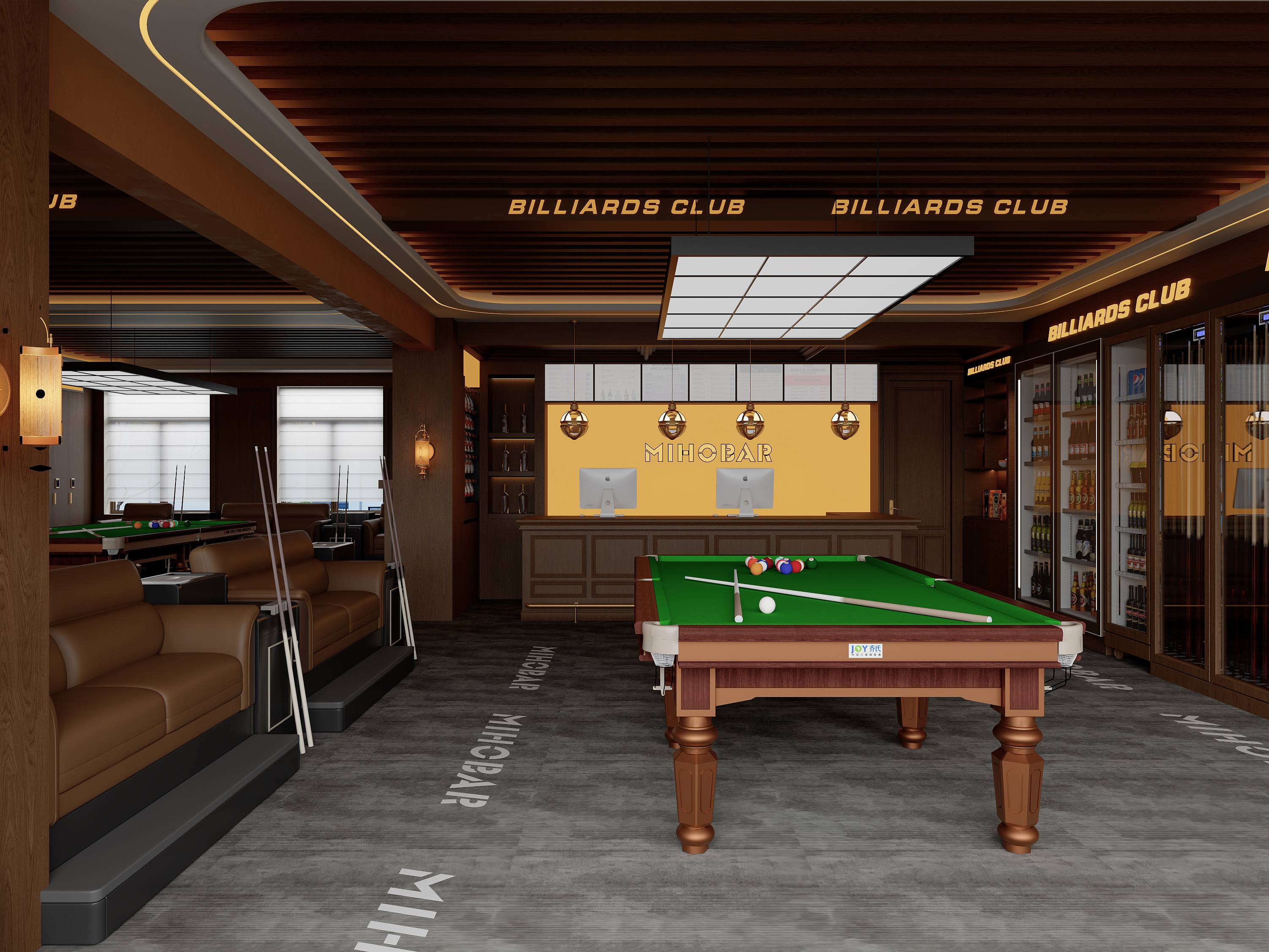 美式暗调台球厅-2