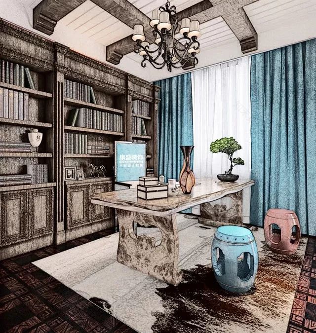 康盛装饰┃180㎡美式复古私宅·一步一景的视觉盛宴-84