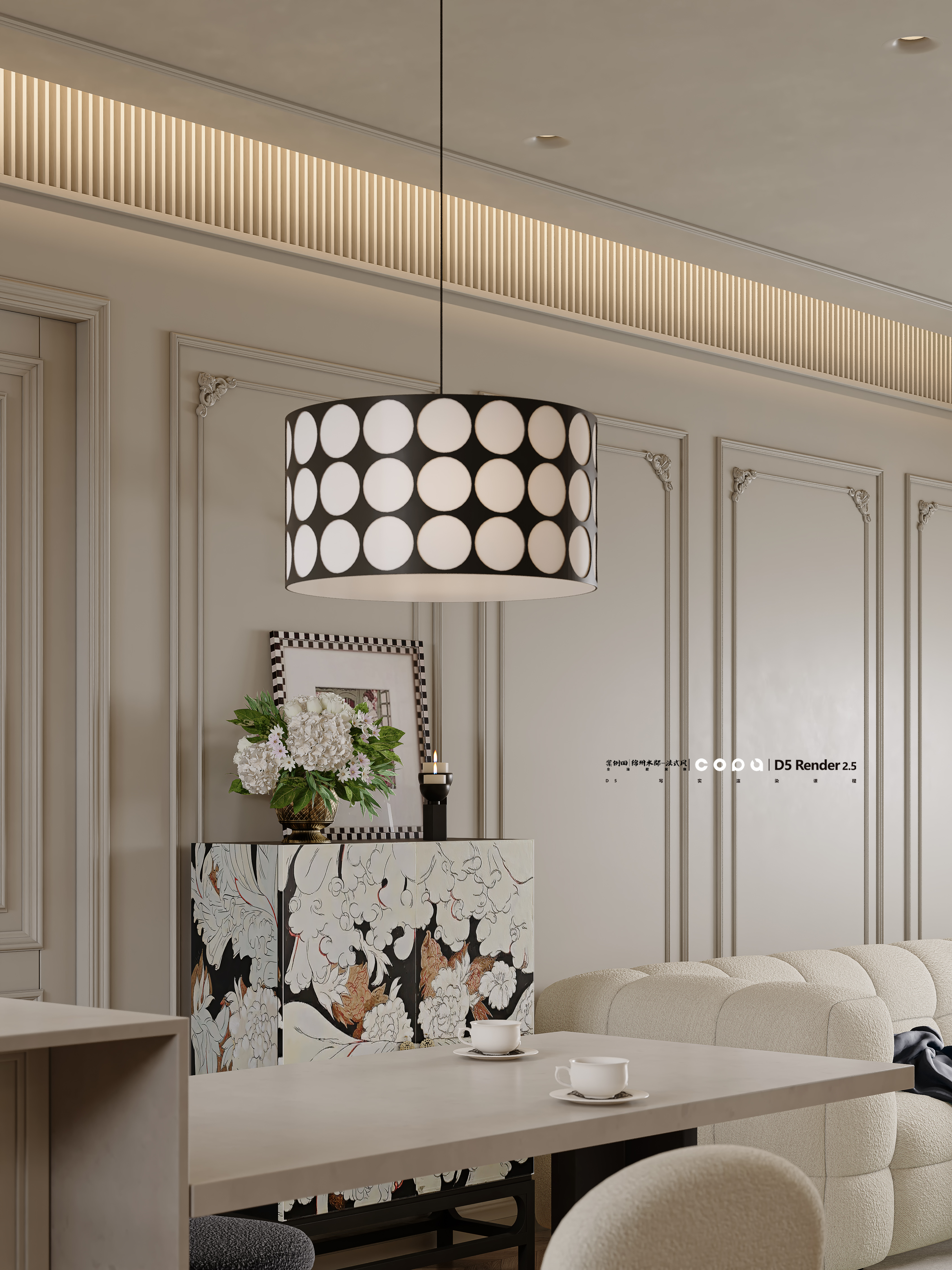 D5 渲染器法式风视觉表现丨壹木空间,靠背视觉-12
