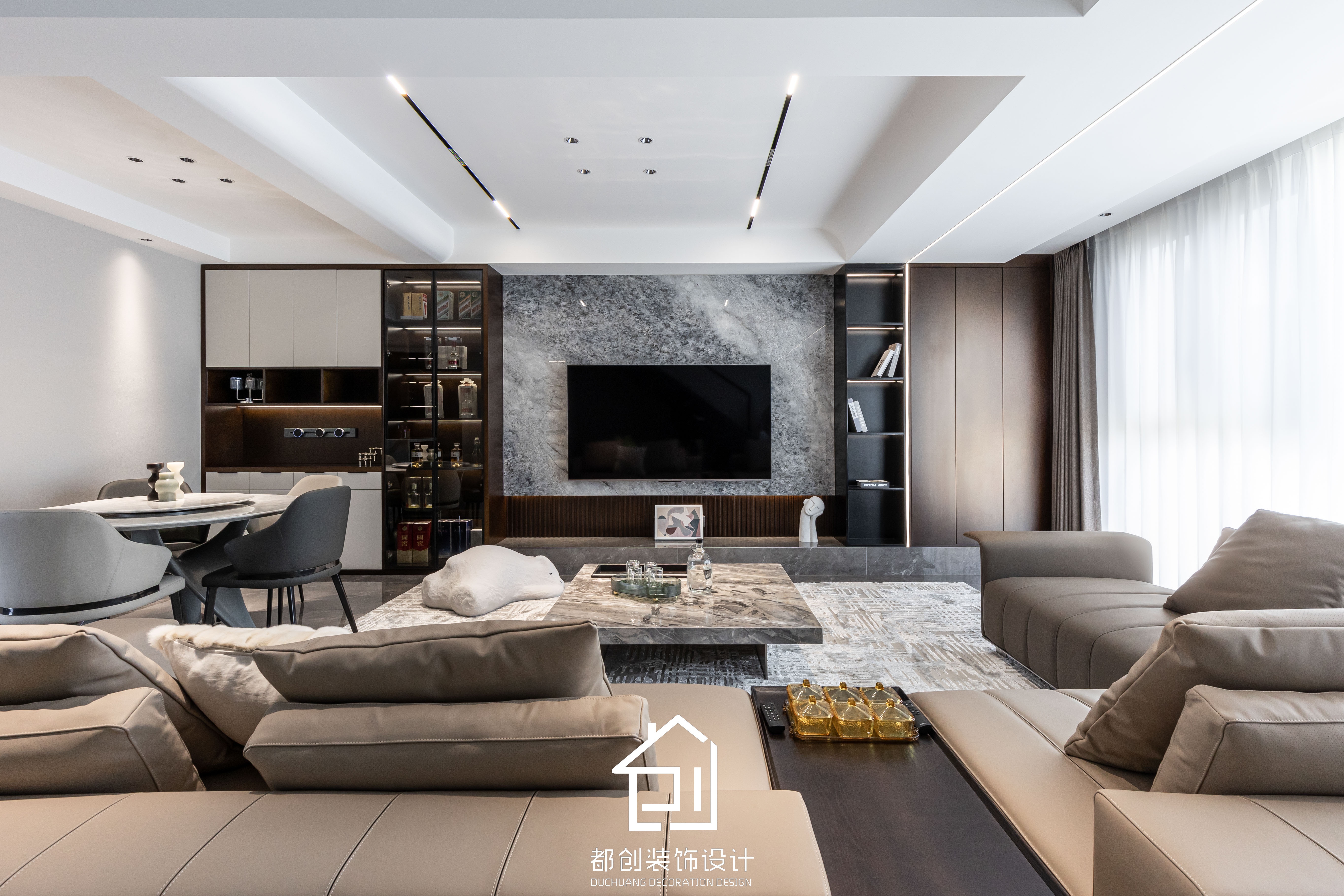 165方复式现代风| 都创装饰设计-1