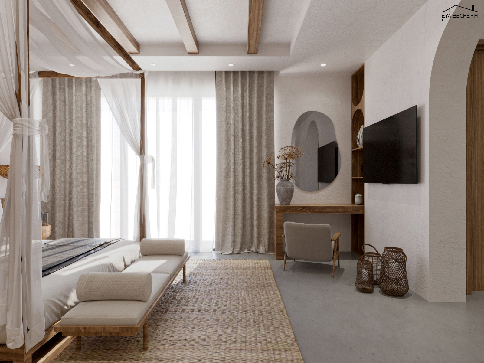 勒帕尔梅主卧室丨突尼斯丨Eya Becheikh & OneLine Architecture-10