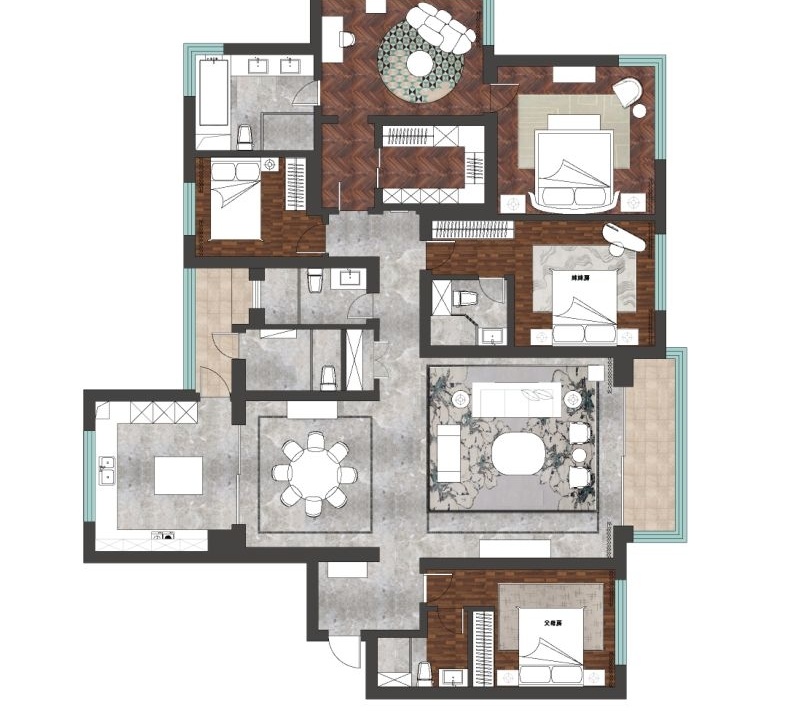 上海仁恒公园世纪大平层 · 现代法式优雅家居设计丨中国上海丨秀舍设计团队-15