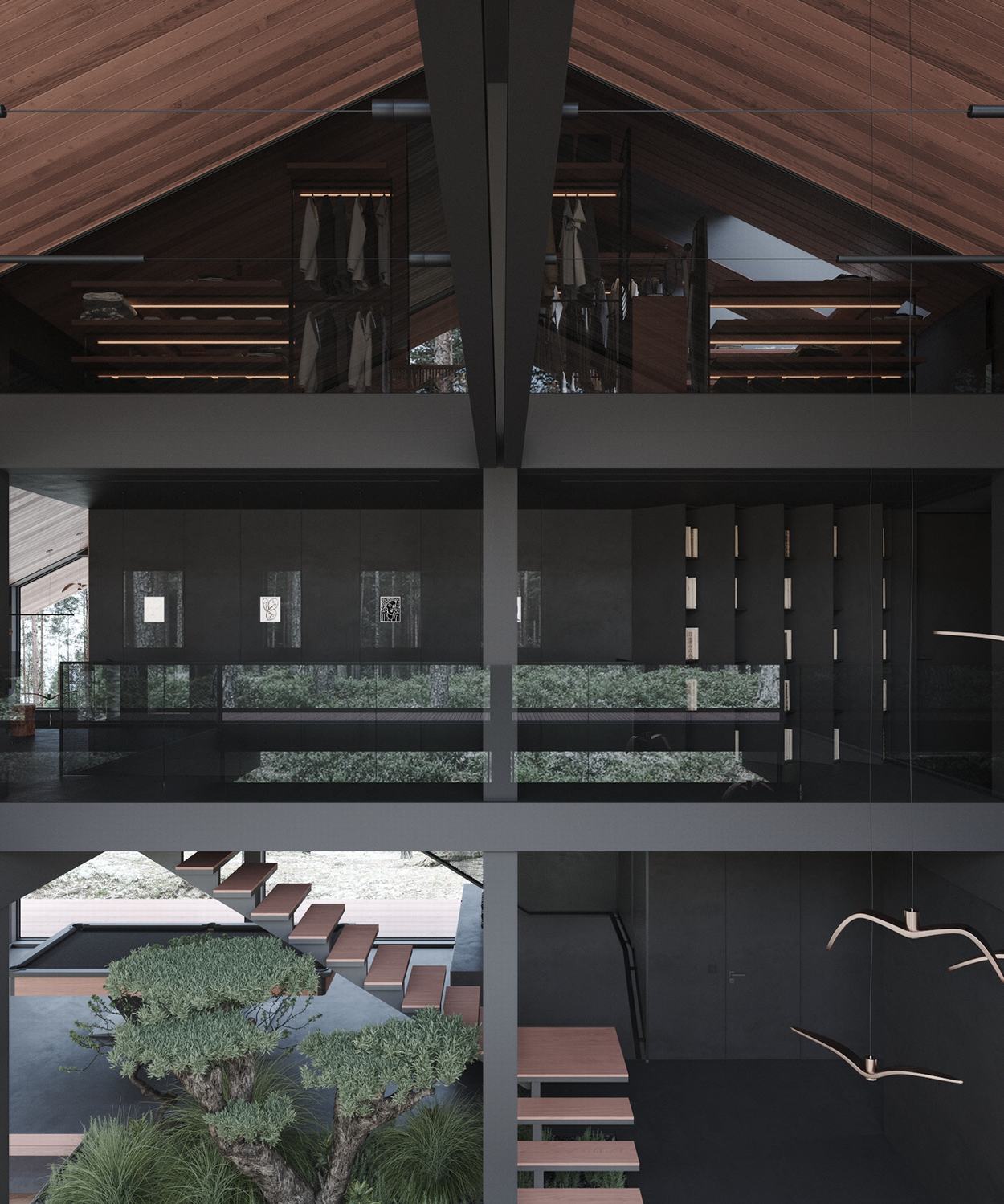 莫斯科森林中的自然共生别墅丨Stephen Tsymbaliuk-36