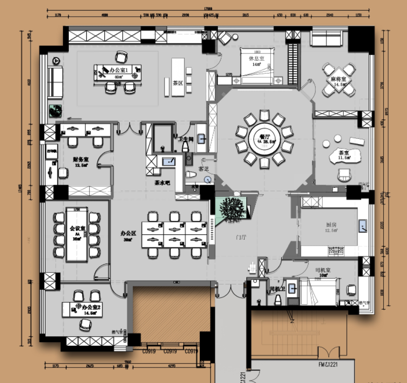 办公空间会所空间设计-8