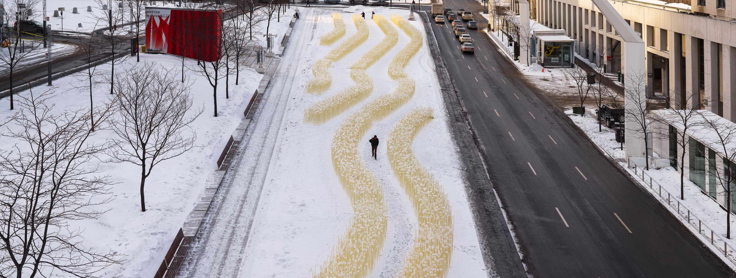 冬季麦田幻境 | Entre les Rangs 公共艺术装置-5