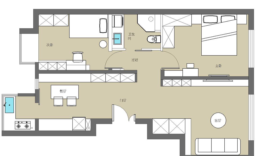 92㎡小两居温馨舒适家设计-51