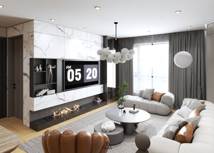 时光之城·客厅与厨房丨越南河内-9