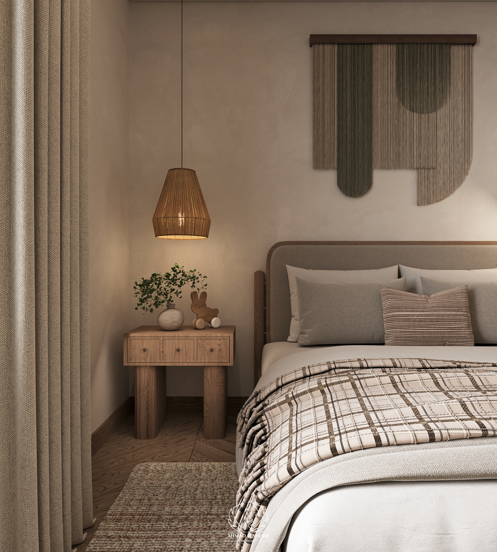 日式斯堪的纳维亚风格男孩卧室设计丨AHMAD ELSHERIF DESIGNS-6