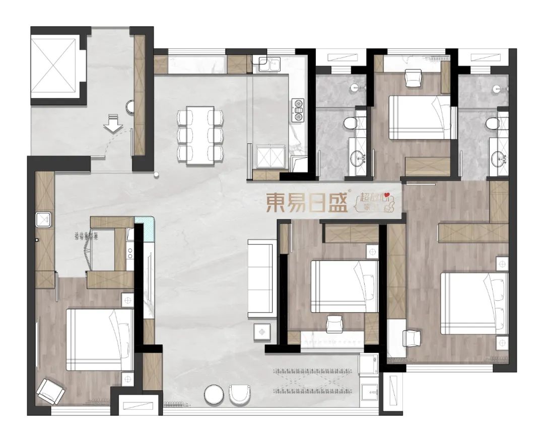 169㎡现代风四居室，普通人的不普通装修！-15