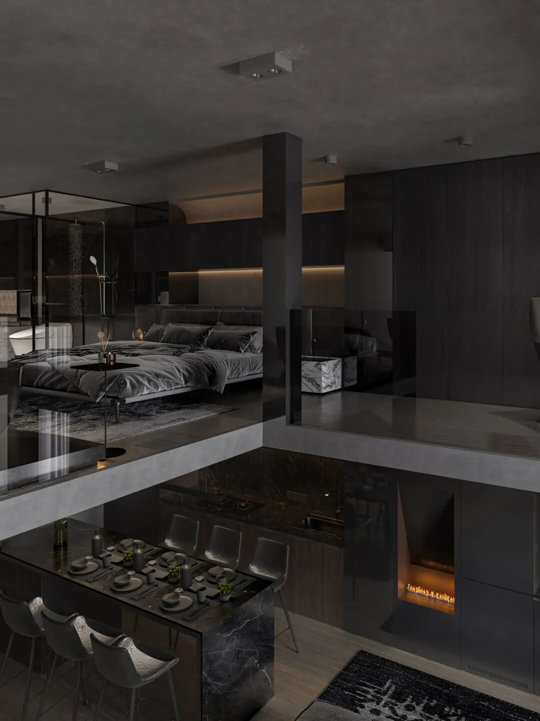 广州越秀天荟江湾Loft公寓丨中国广州丨格梵装饰集团-16