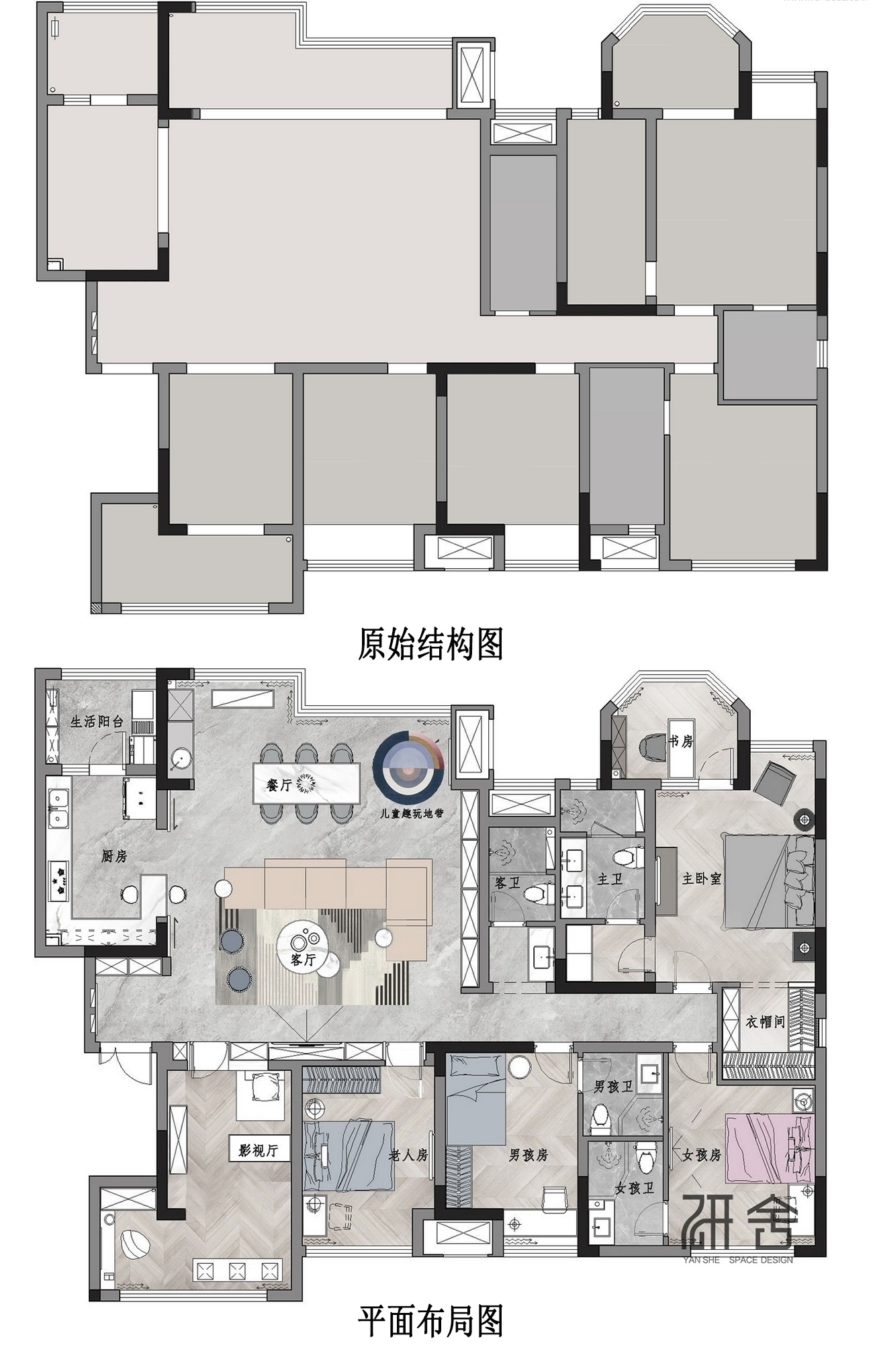 新江与城清晖岸 176㎡现代四室二厅，阳台内置打造宽敞空间-12