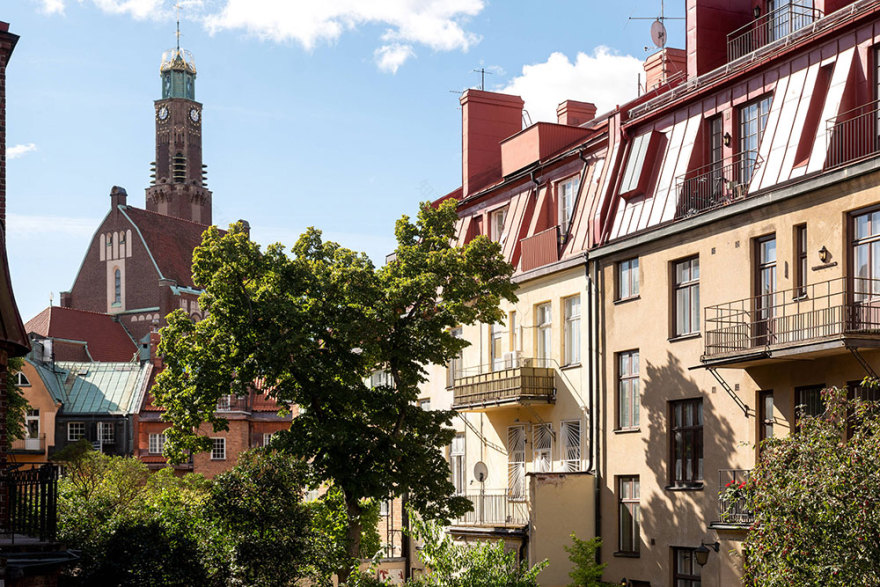 斯德哥尔摩小公寓 | 精致设计,大阳台与教堂美景-20