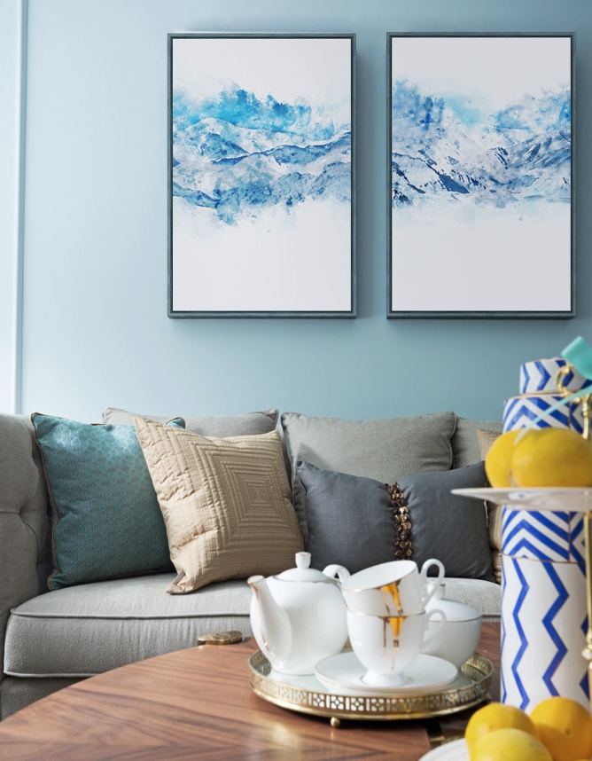 客厅的水洗蓝和卧室的静谧蓝共同营造出一个宁静雅致的-4