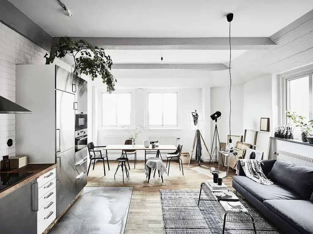 艺术家的工业风之家 | OSB 厨房底座成亮点-3