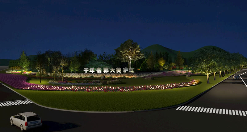 公园夜游景区夜景灯光设计案例效果图-1