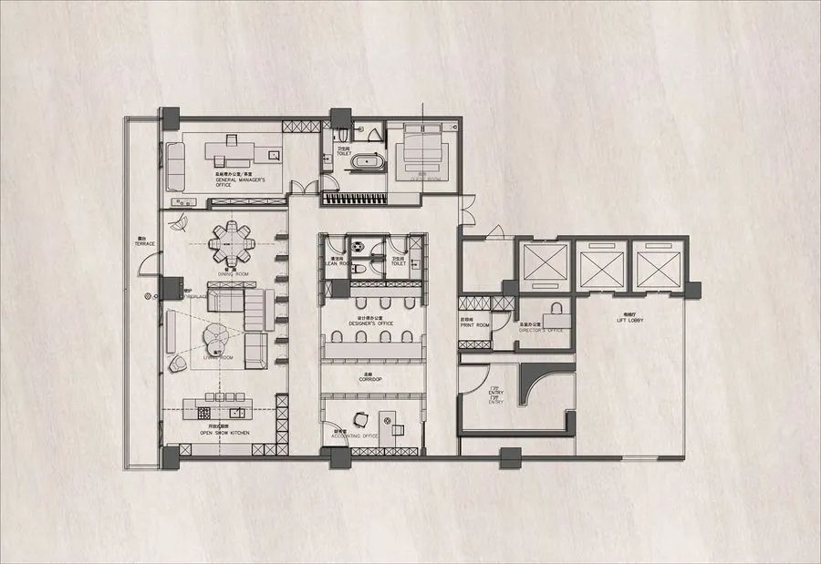 陕西鸿图锦泰办公空间丨中国西安丨四川几梵建筑设计有限公司-42