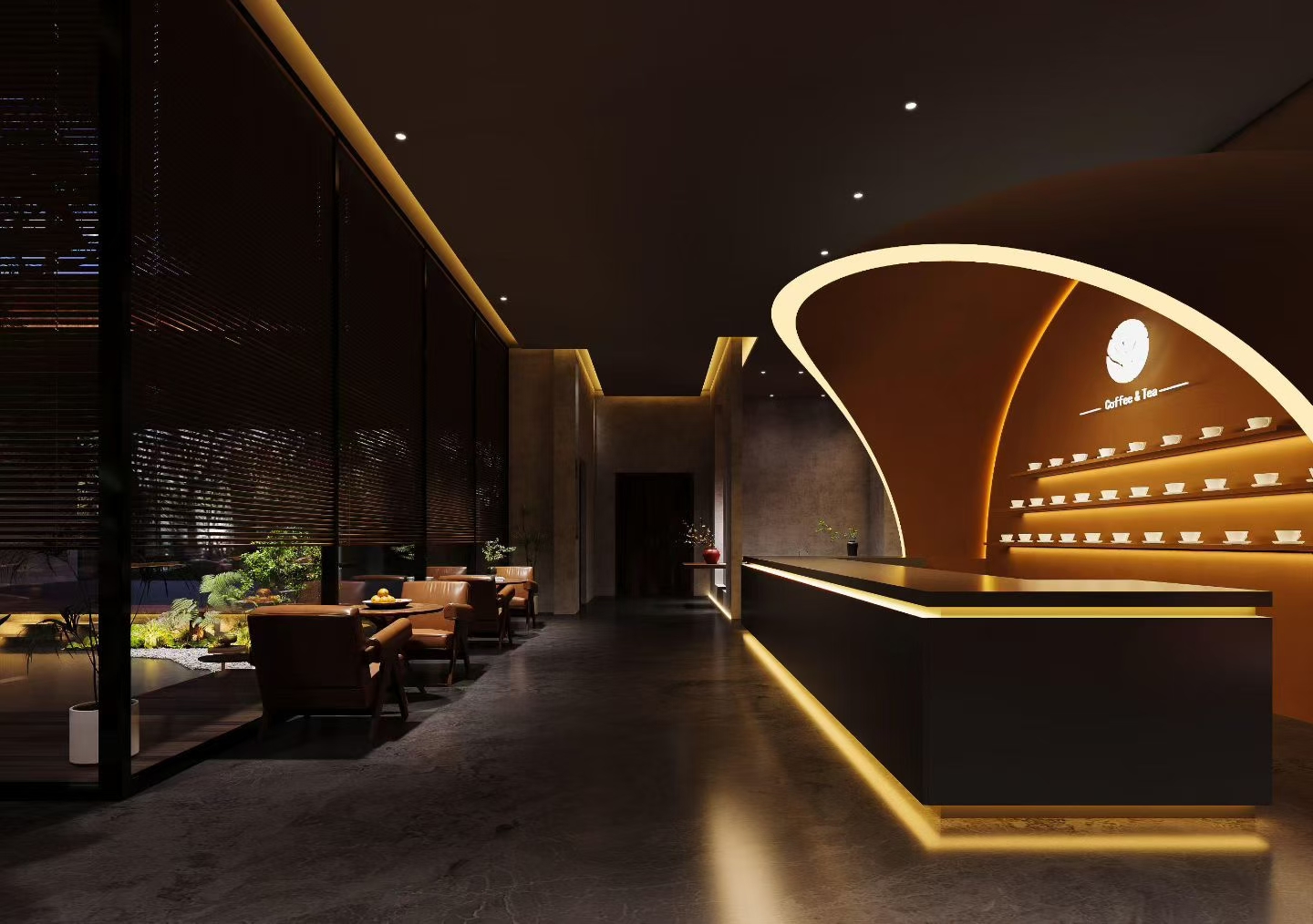 咖啡厅工装效果图-8