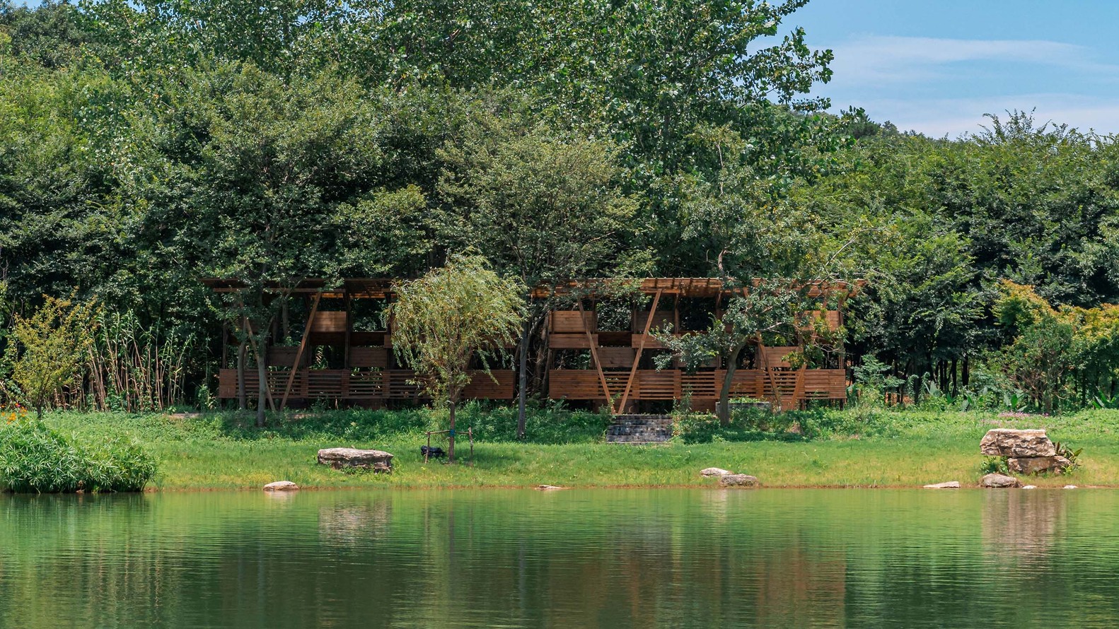 镇江茅山景区陈庄轻木水榭装置丨中国镇江丨东南大学建筑学院韩晓峰设计工作室-13