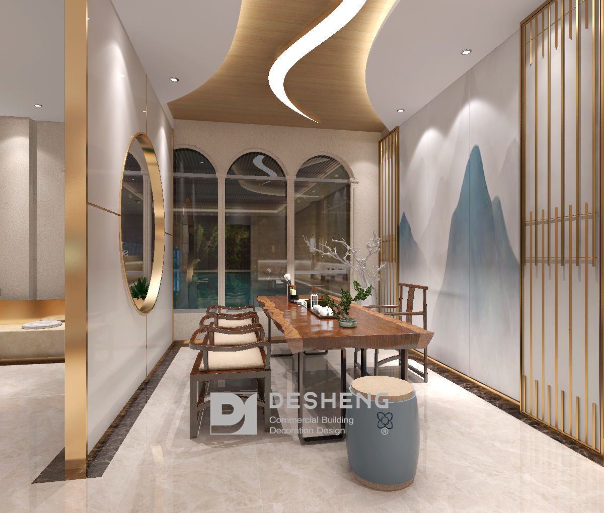 德盛装饰商业装修案例-养生会所-1