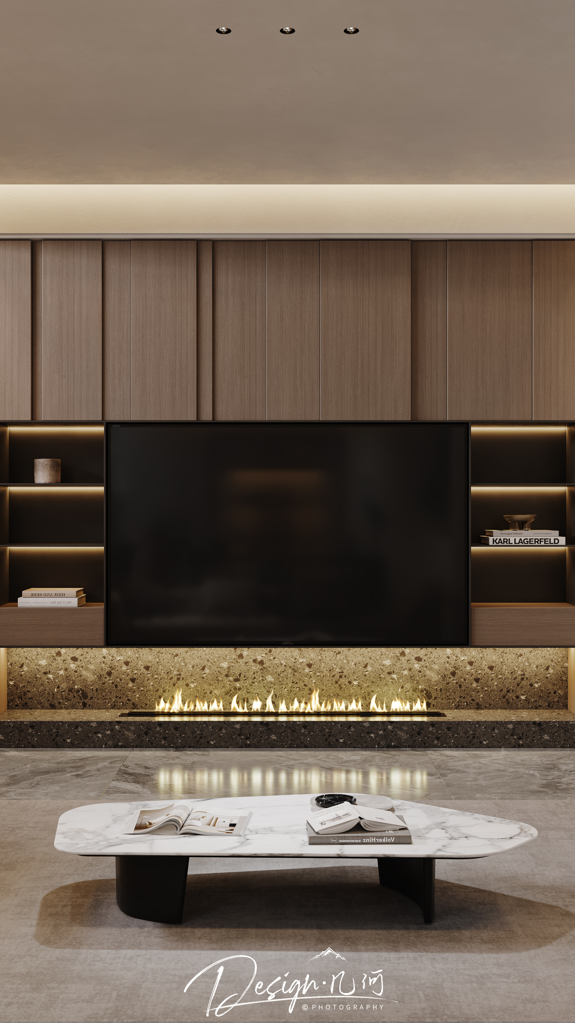 几何空间视觉表现 | 琥珀山庄现代地下室-21