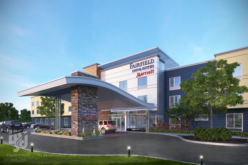 HS 3D 印度打造惊艳夜景商业建筑-10