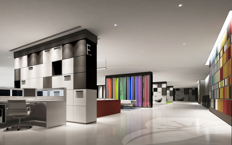 威海山花地毯展厅装饰工程-9