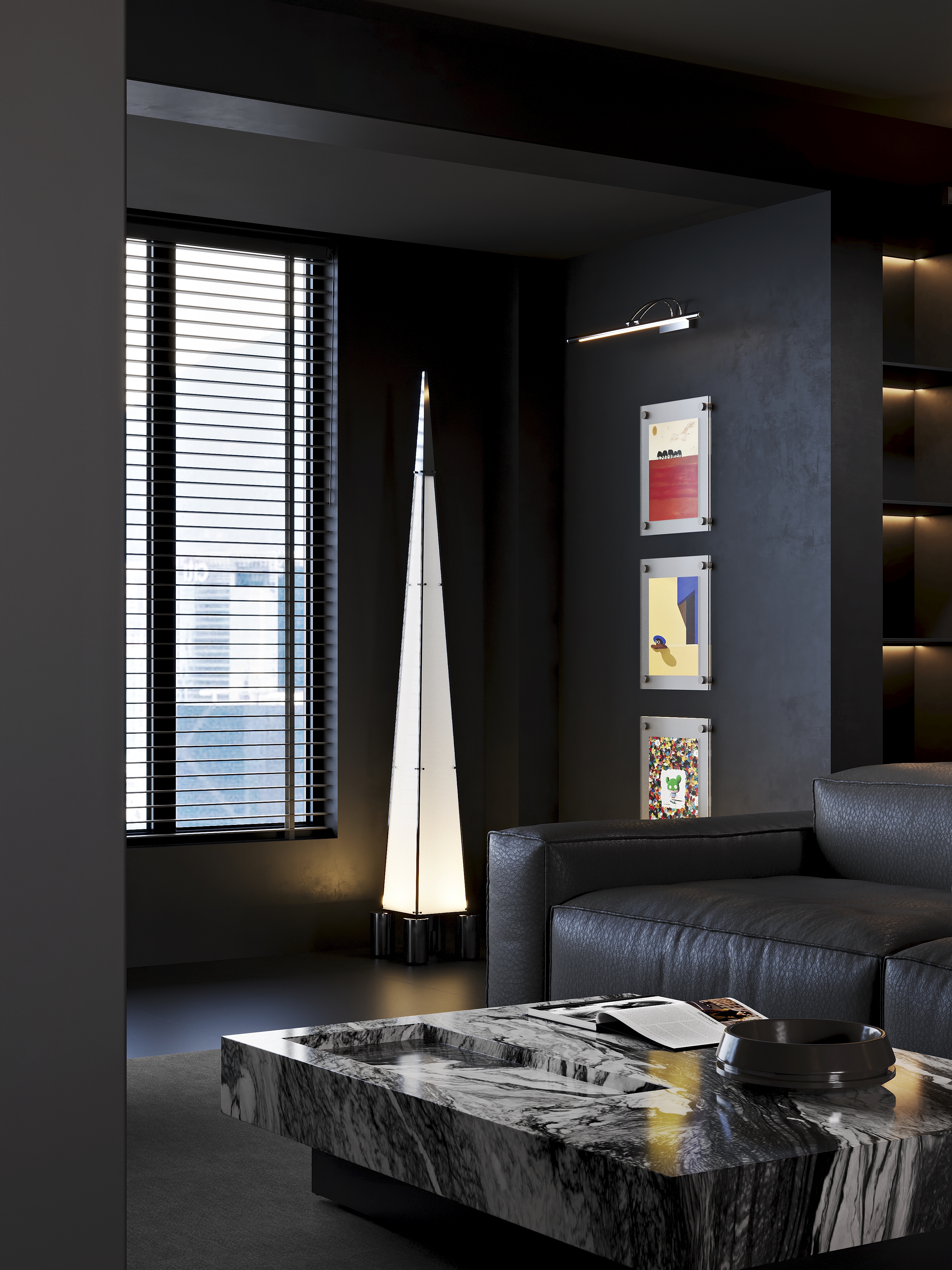 暗黑系客餐厅卧室衣帽间卫生间设计-4