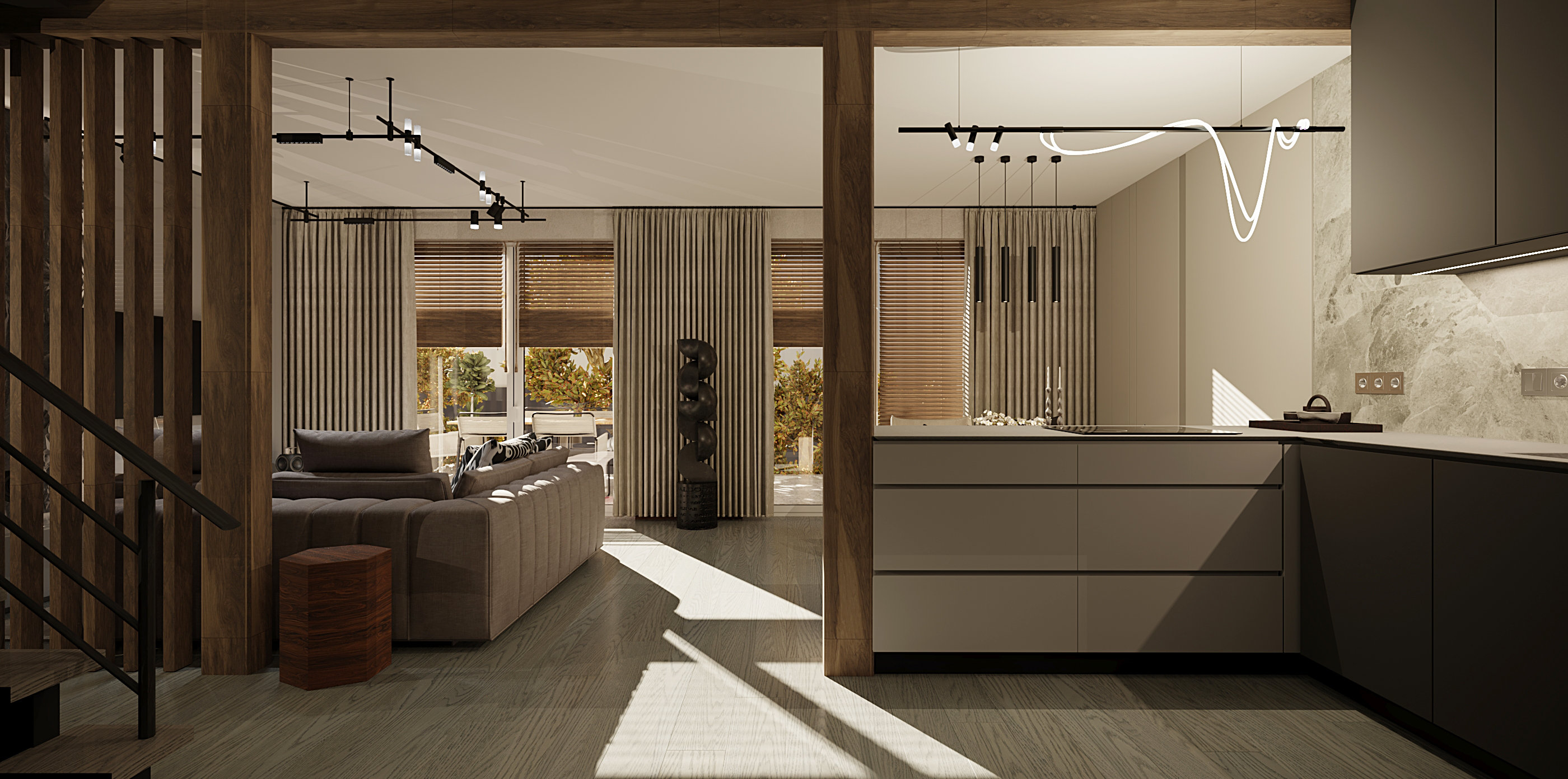 现代风格灰米色室内设计-5