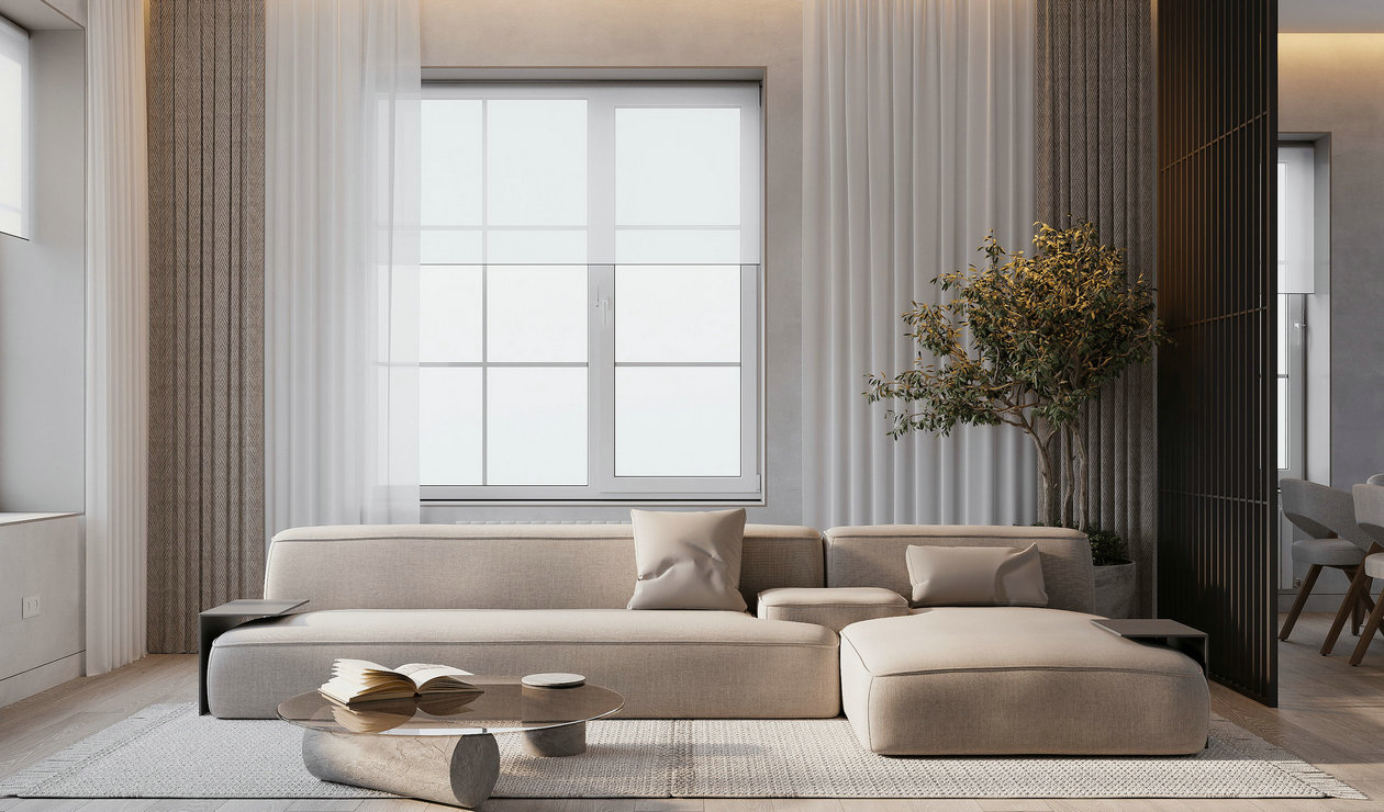 94㎡高级色系公寓设计-0