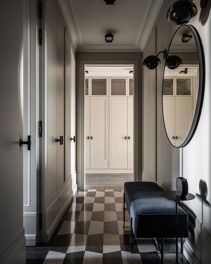 莫斯科时尚公寓 | 中性色调与柔和对比的完美结合-12