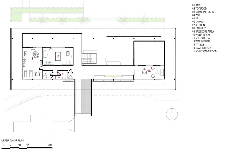 巴西自然景观中的社交俱乐部总部-14