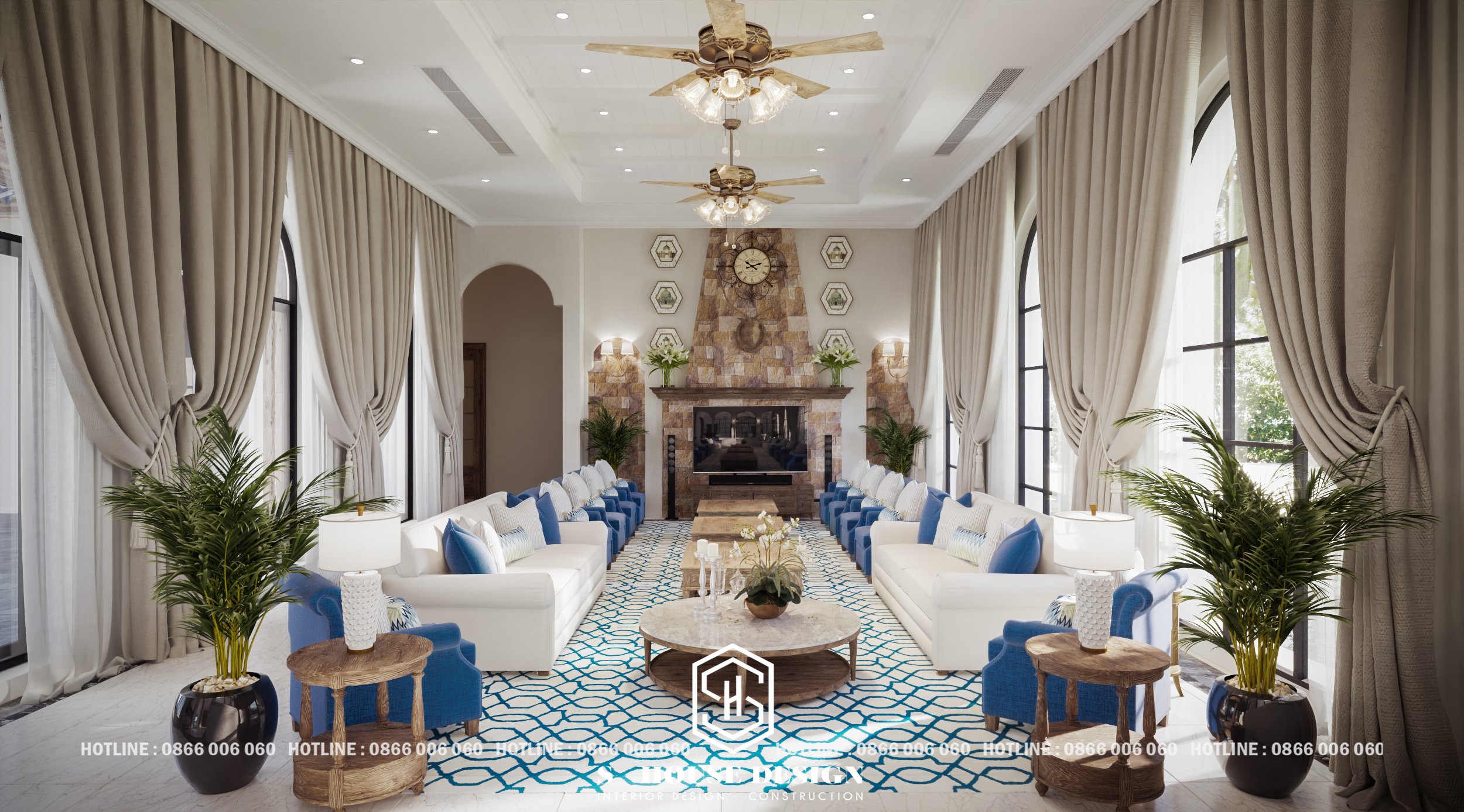 Interior design of Mediterranean garden villas-9