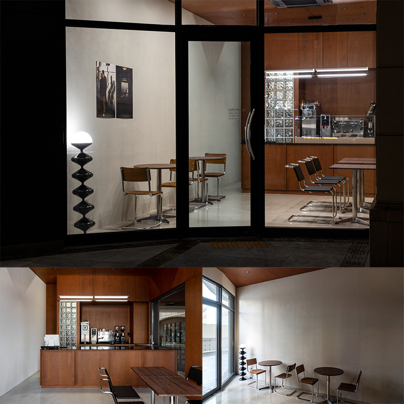 白色与木纹的 13 平贝克里咖啡厅设计-1