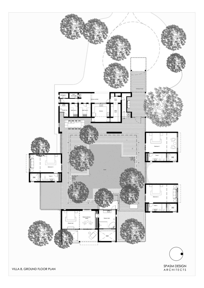 双胞胎别墅 | 红土墙与芒果树的庭院式家园-94
