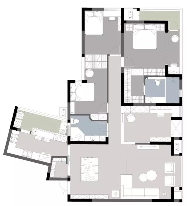 重庆 146㎡四口之家自然简约质感住宅设计-28