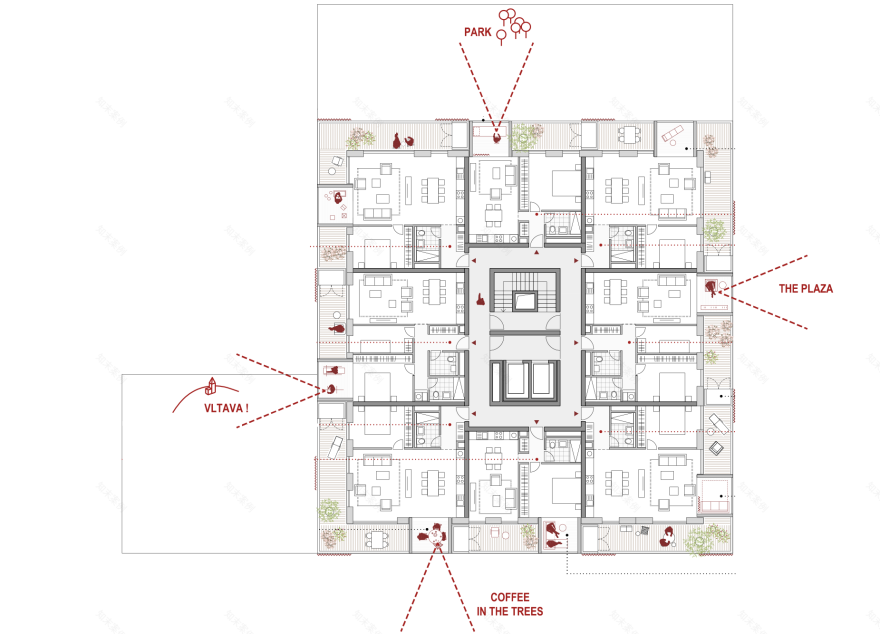 莫德然尼河滨公园住宅丨捷克丨Bevk Perović arhitekti-7
