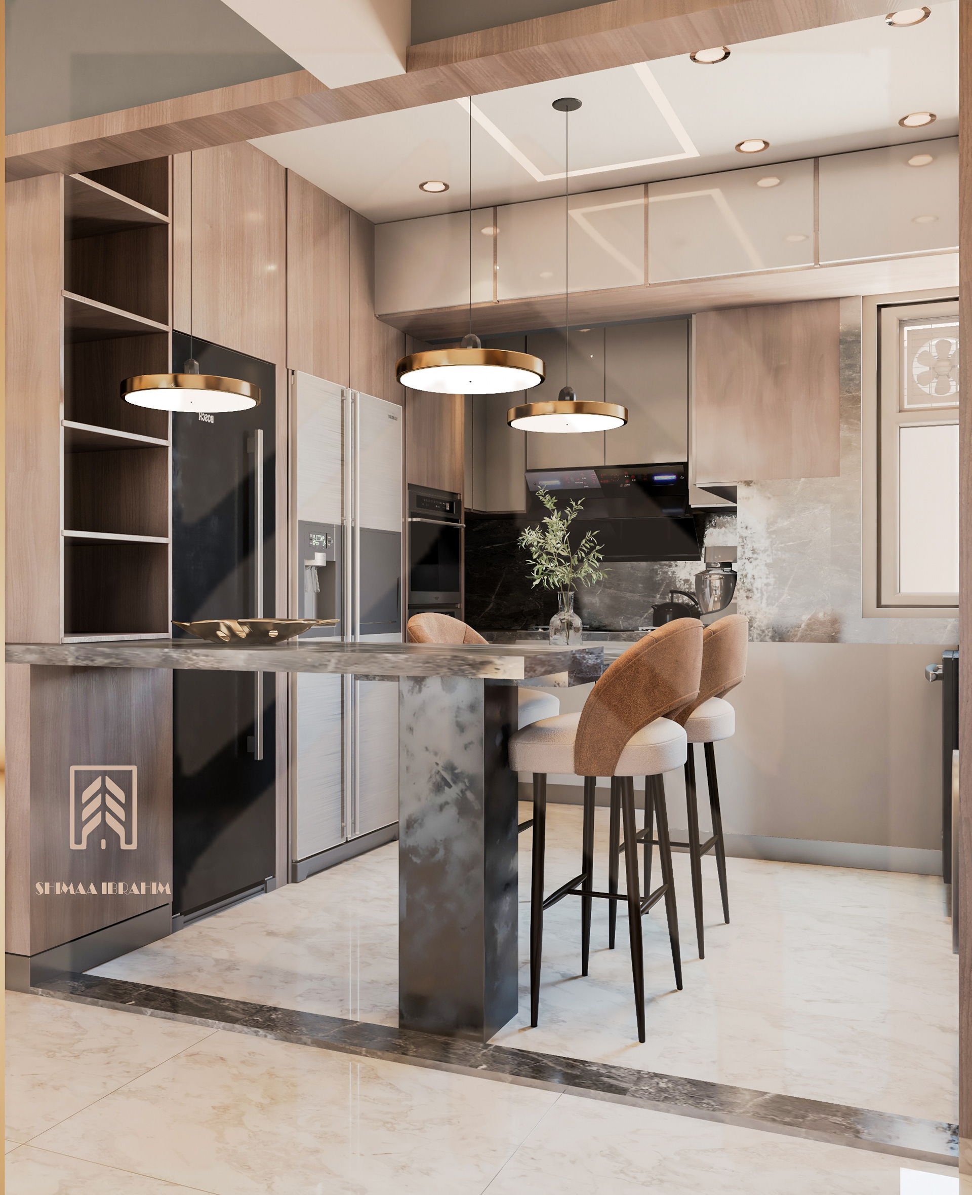 Contemporary reception area with open kitchen-13