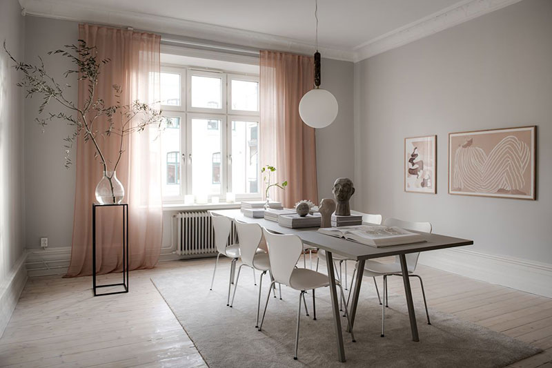 柔美恬静 | 哥德堡淡雅粉色调公寓设计-6