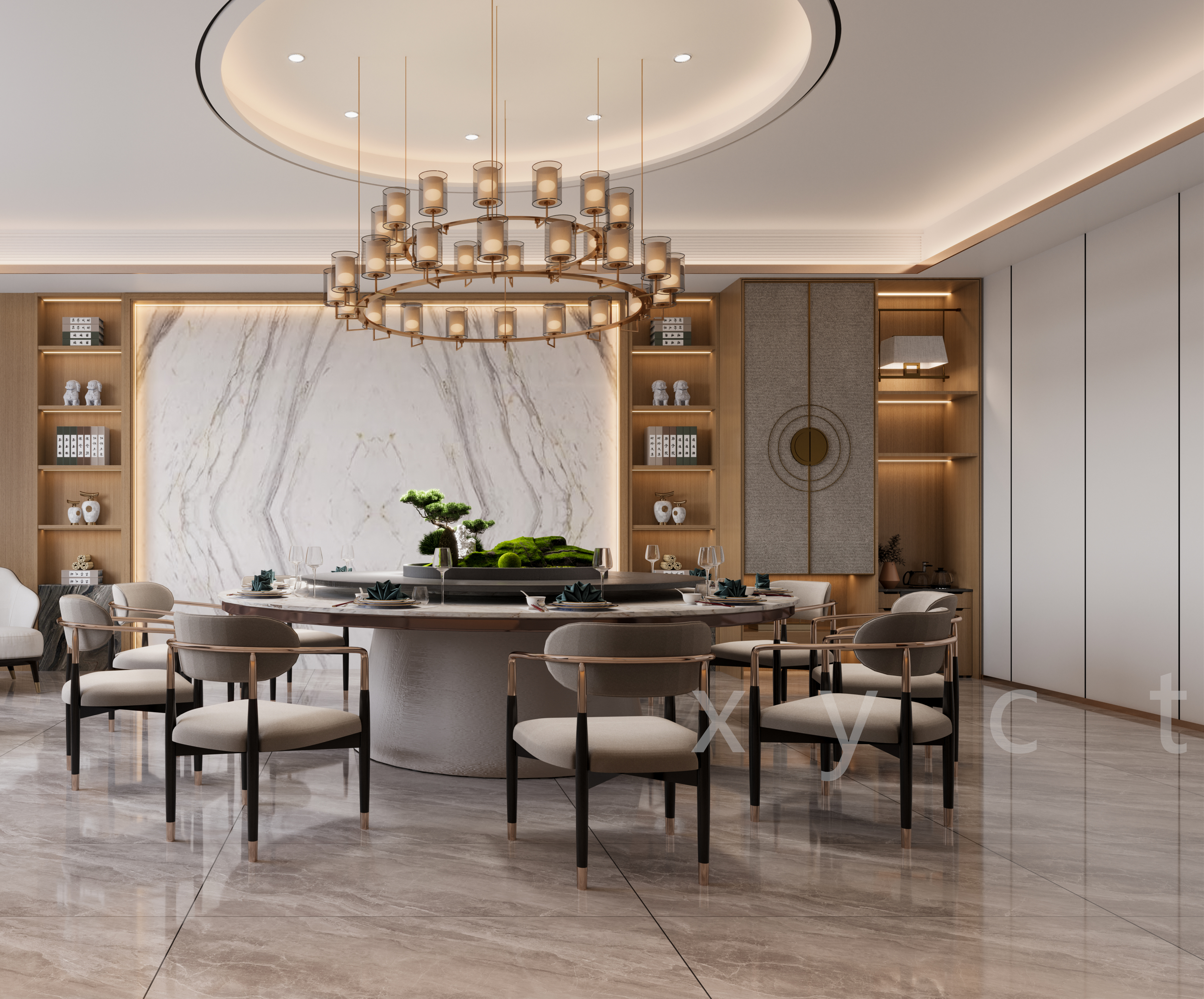 现代轻奢餐厅  民以食为天  食以安为先-1