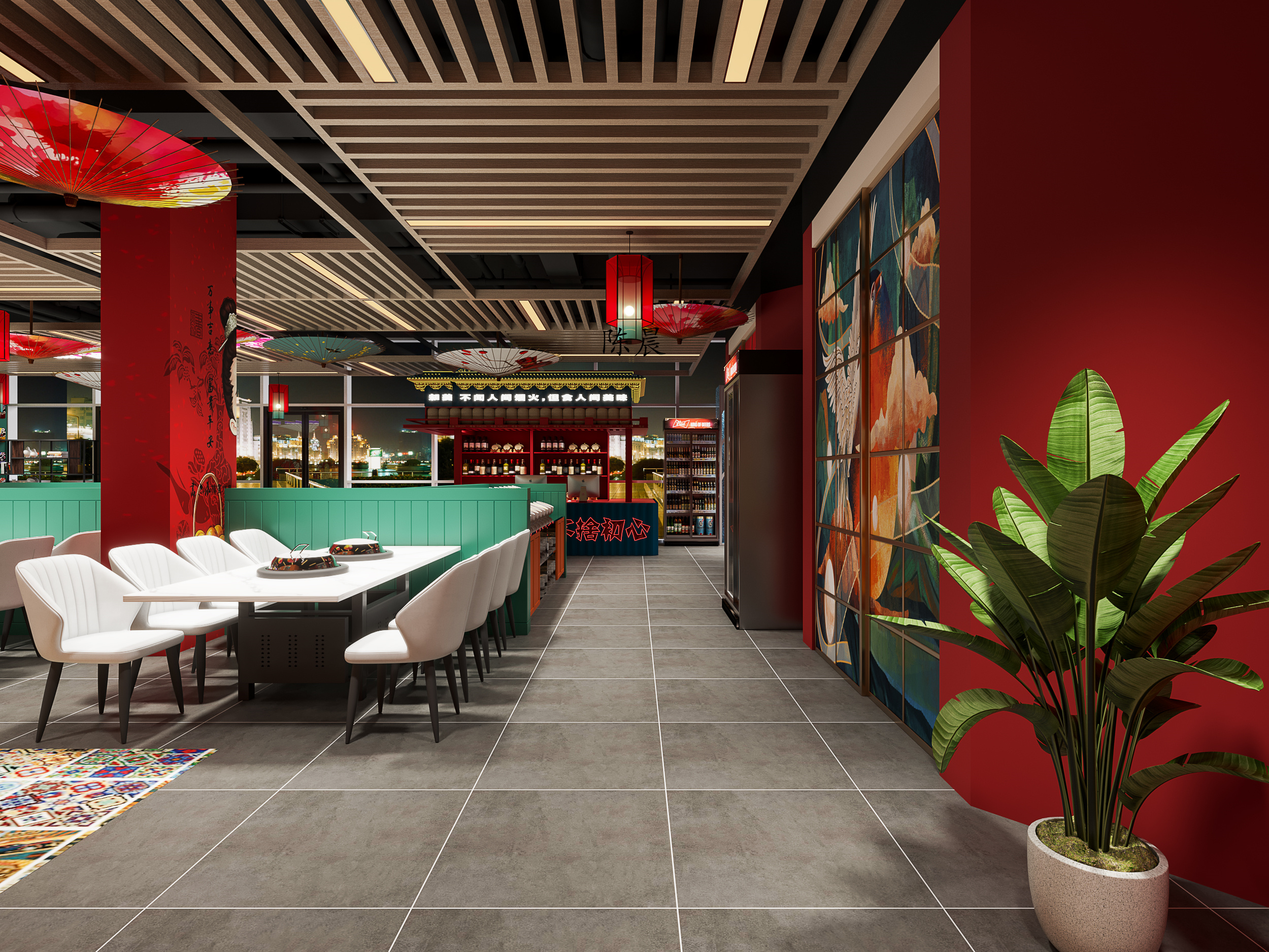 工装案例——国潮火锅店设计-3
