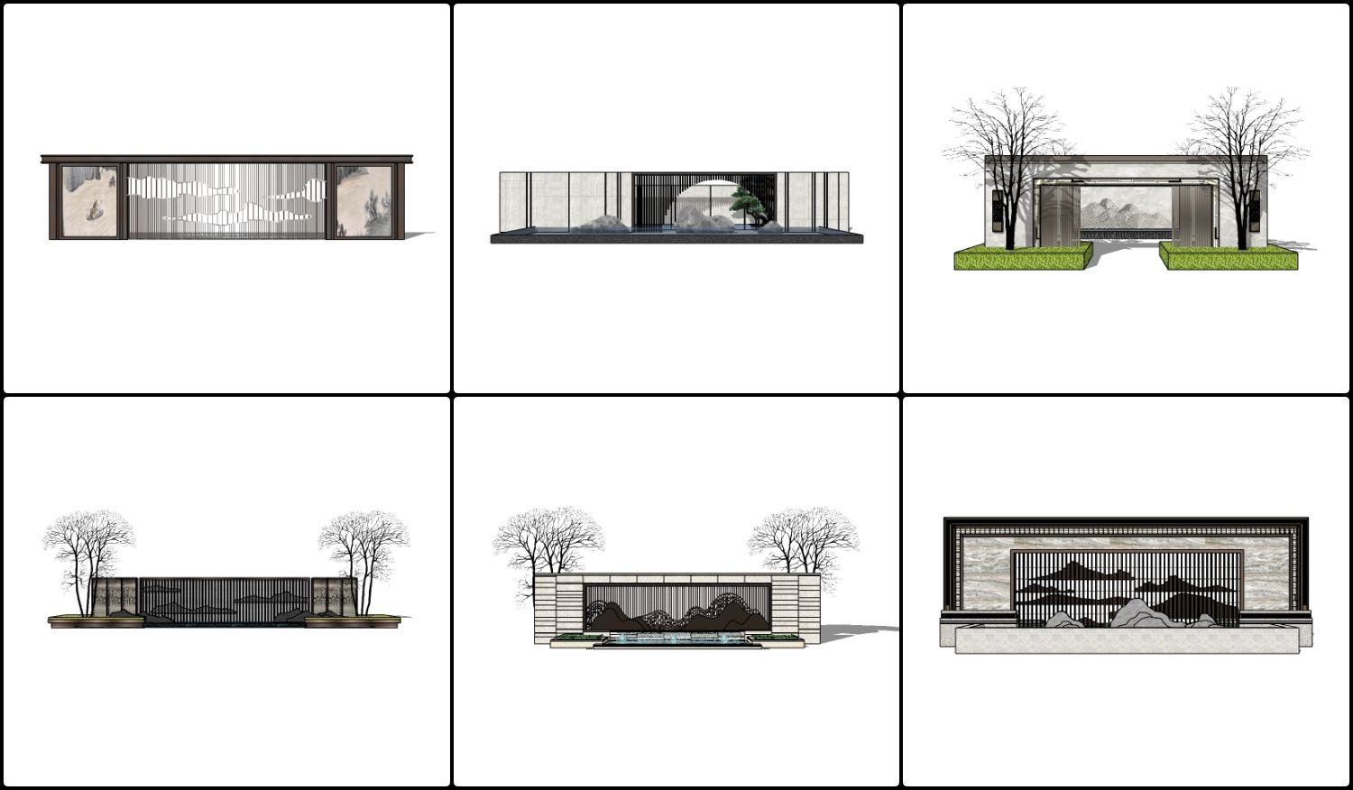 免费Sketchup亚洲围栏模型下载-6