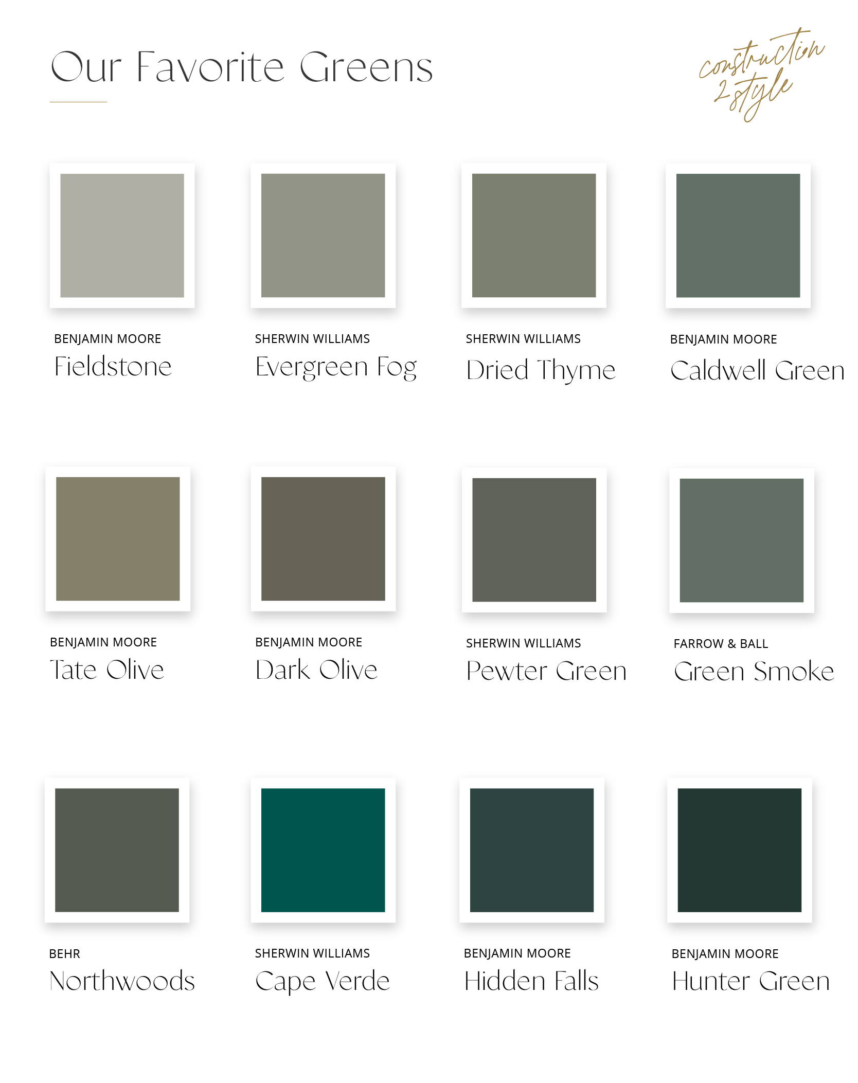 Green Paint Colors | Our Top 12 Must-Haves | Construction2style-2