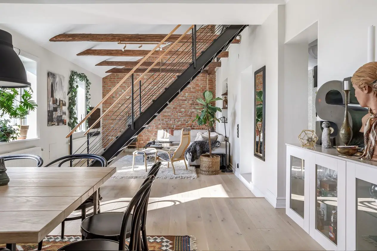 瑞典湖畔的砖墙公寓 | 宁静的斯堪的纳维亚风格-9