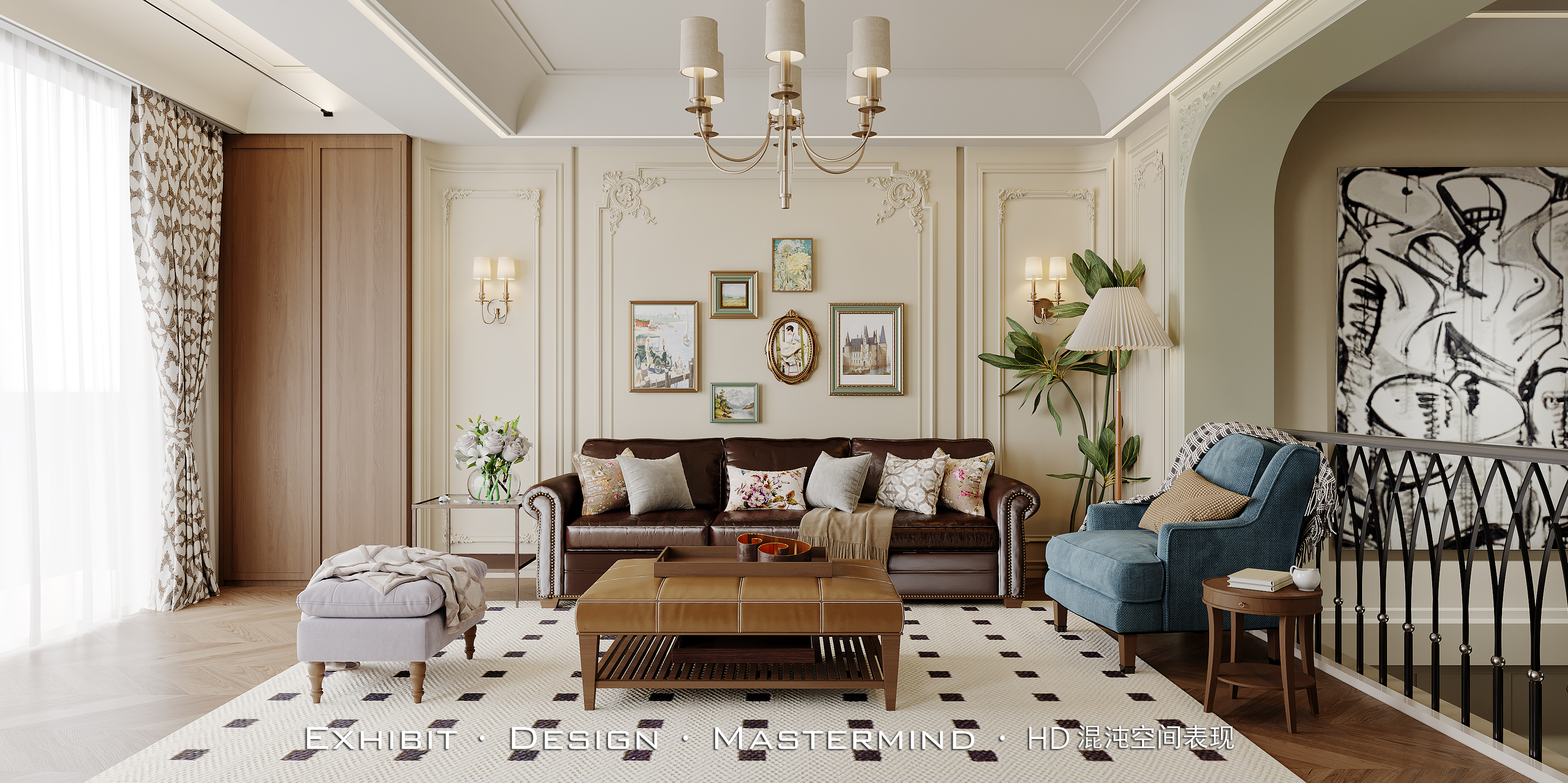 新作首发×复古美式 客餐厅 ▏混沌空间视觉表现-2